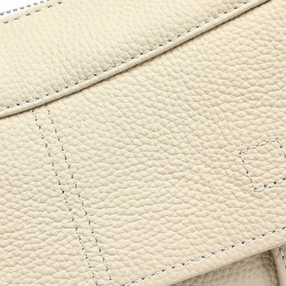 Mellow Pebbled Genuine Leather Flap Baguette Clutch Bag