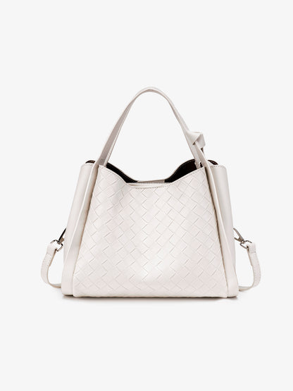 Timeless Braided Vegan Eco-Leather Clutch Tote Bag