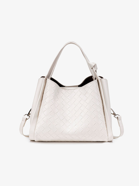 Timeless Braided Vegan Eco-Leather Clutch Tote Bag