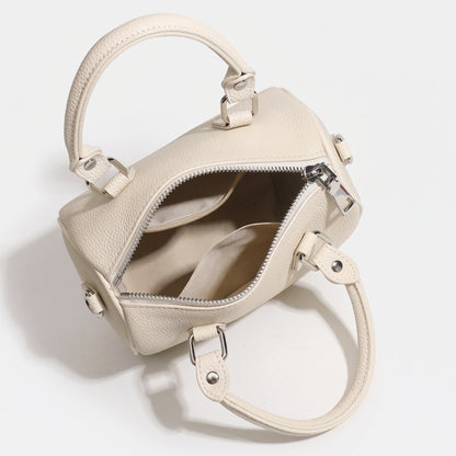 Geantă clutch retro luxoasă din piele autentică granulată, tip Boston