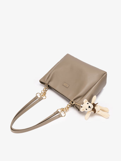 Sophisticated Minimalist Pebbled Vegan Eco-Leather Tote Bag