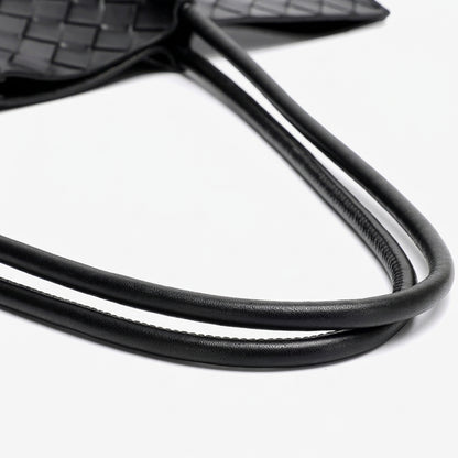 Minimalist Woven Genuine Leather Spacious Tote Clutch Bag