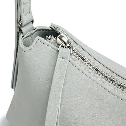 Elegant Genuine Leather Crescent Clutch Bag