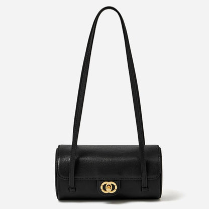 Nostalgic Caviar Genuine Leather Baguette Tube Clutch Bag