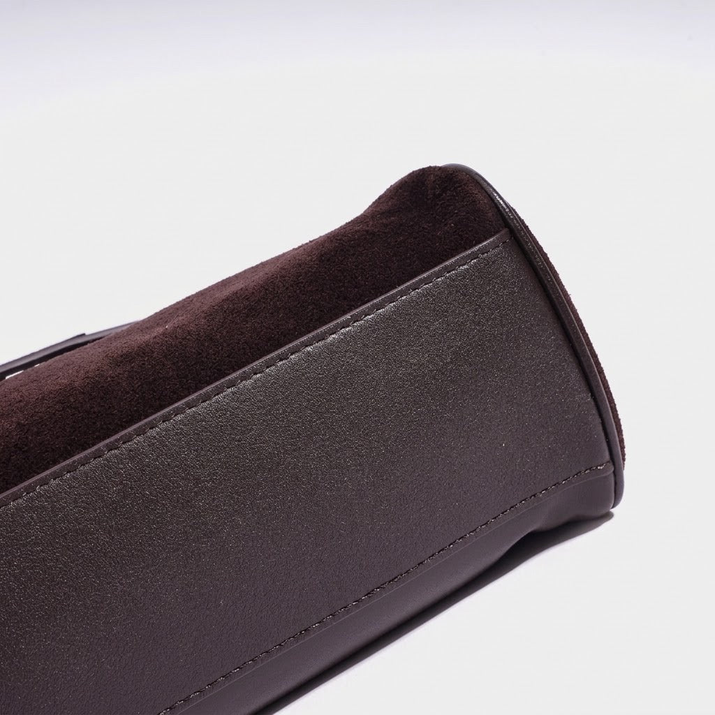 Retro Suede Genuine Leather Kelly Clutch Bag