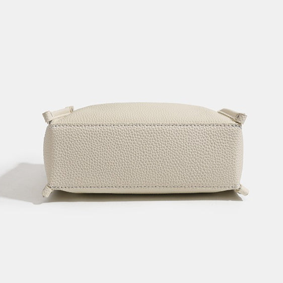 Clean-lined Pebbled Genuine Leather Crossbody Clutch Bag