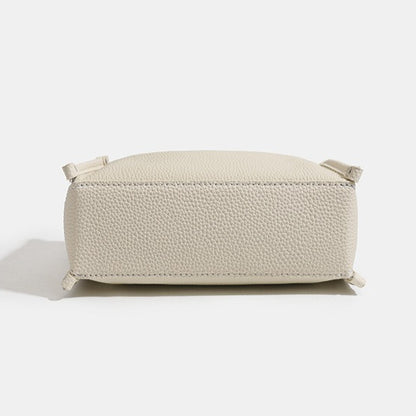 Clean-lined Pebbled Genuine Leather Crossbody Clutch Bag