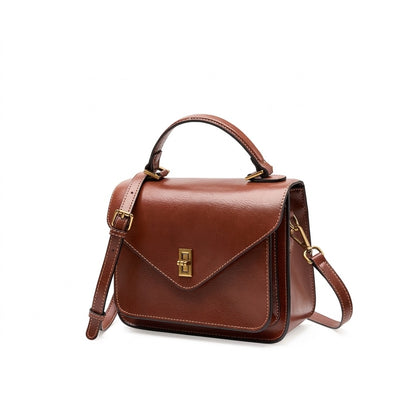 Borsa a tracolla postina da donna in vera pelle, elegante