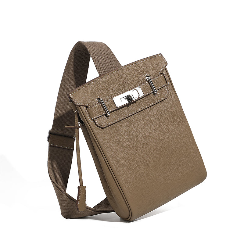 Minimalist Genuine Leather Sling Chest Bag