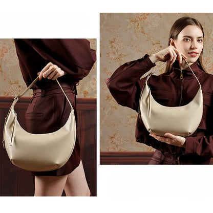 Niche Timeless Genuine Leather Dumping Bag With Unique Oil Waxed Patina