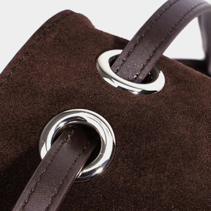 Elegant Suede Genuine Leather Flap Clutch Bag