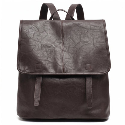Vintage Casual Genuine Leather Flap Backpack