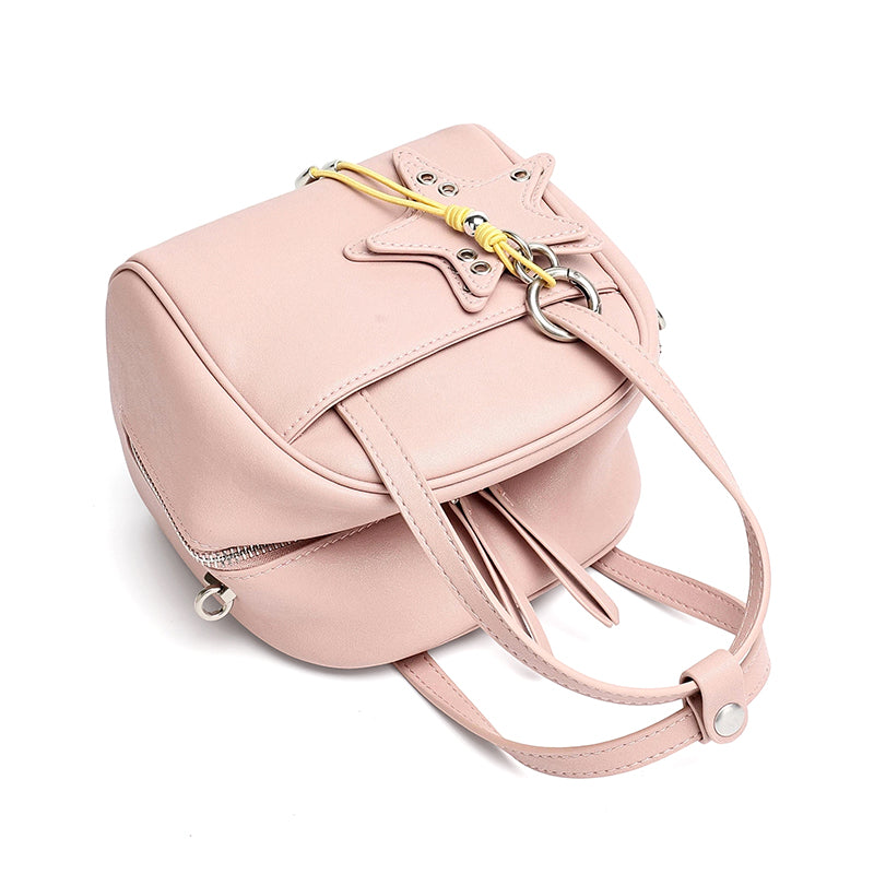 Geantă clutch Boston mini, mică și șic, din piele naturală, cu accesoriu jucăuș în formă de stea