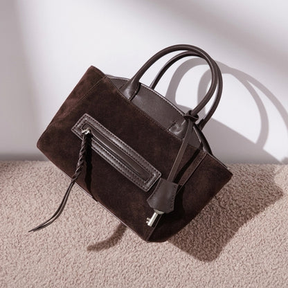 Muted Suede Genuine Leather Clutch Bag