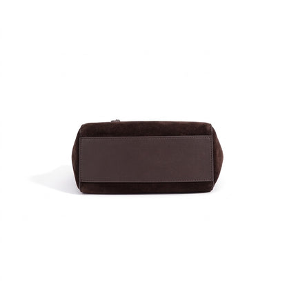 Muted Suede Genuine Leather Clutch Bag
