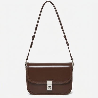 Borsa vintage a spalla e messenger in vera pelle liscia di vacchetta