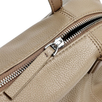 Supple Pebbled Texture Genuine Leather Pillow Clutch Bag