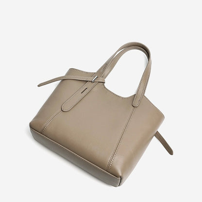 Sleek Genuine Leather Mini Bucket Clutch Bag with Adjustable Straps