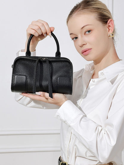 Chic Genuine Leather Boston Clutch Bag