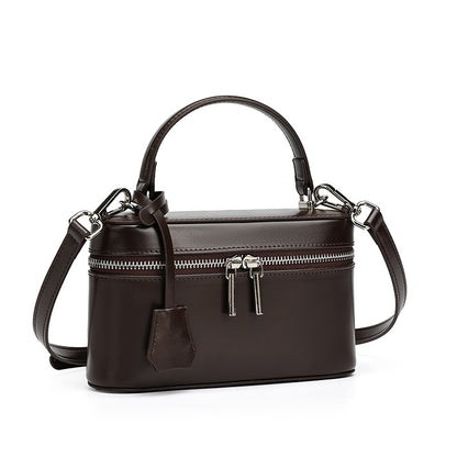 Bolso clutch cuadrado minimalista de cuero genuino