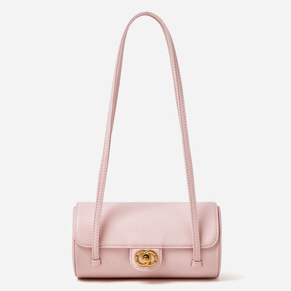 Nostalgic Caviar Genuine Leather Baguette Tube Clutch Bag