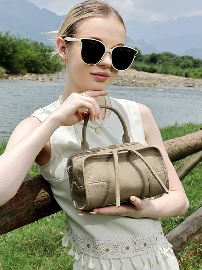 Chic Genuine Leather Boston Clutch Bag