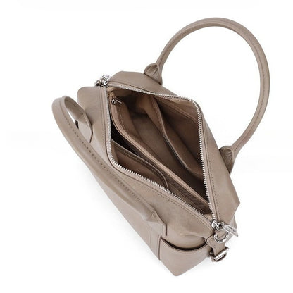Minimalist Barrel Genuine Leather Satchel