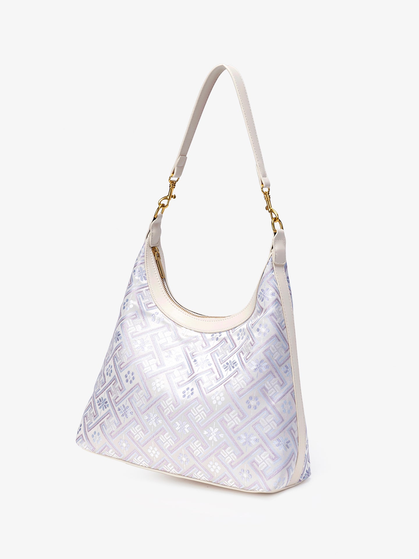 Elegant Brocade Pattern Vegan Eco-Leather Hobo Shoulder Bag