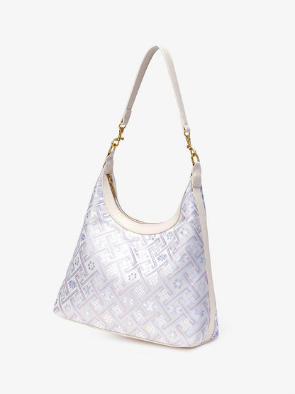 Elegant Brocade Pattern Vegan Eco-Leather Hobo Shoulder Bag
