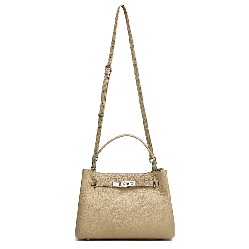 Sleek Genuine Leather Satchel Clutch Bag