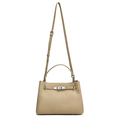 Sleek Genuine Leather Satchel Clutch Bag