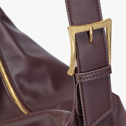 Bolso hobo clásico moderno de gran capacidad de cuero ecológico vegano