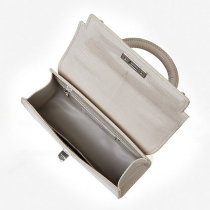 Minimalist Crocodile Pattern Handheld Genuine Leather Crossbody Bag