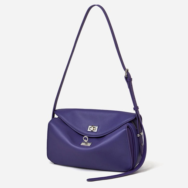 Silky Matte Genuine Leather Envelope Flap Clutch Bag