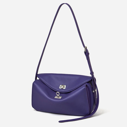 Silky Matte Genuine Leather Envelope Flap Clutch Bag