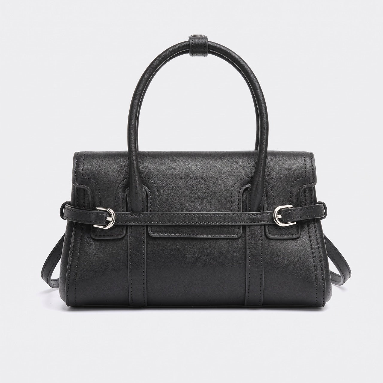 Sleek Genuine Leather Flap Satchel Clutch Bag