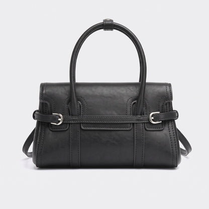Sleek Genuine Leather Flap Satchel Clutch Bag