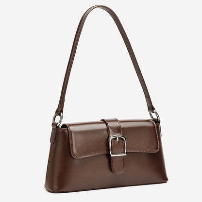 Retro Genuine Leather Baguette Clutch Bag
