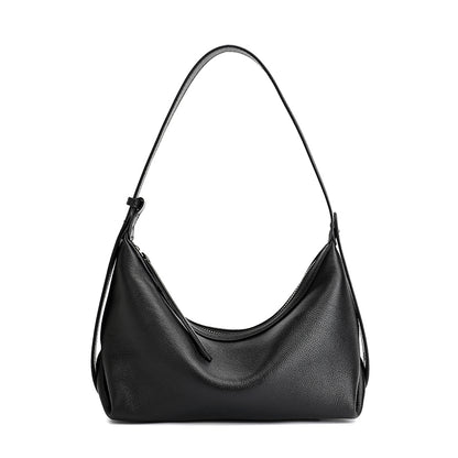Legere, lässige Hobo-Clutch aus genarbtem echtem Leder  