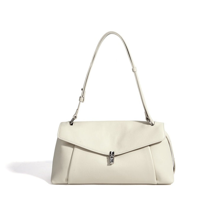Muted Pebbled Genuine Leather Flap Clutch Bag