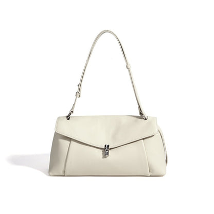 Muted Pebbled Genuine Leather Flap Clutch Bag