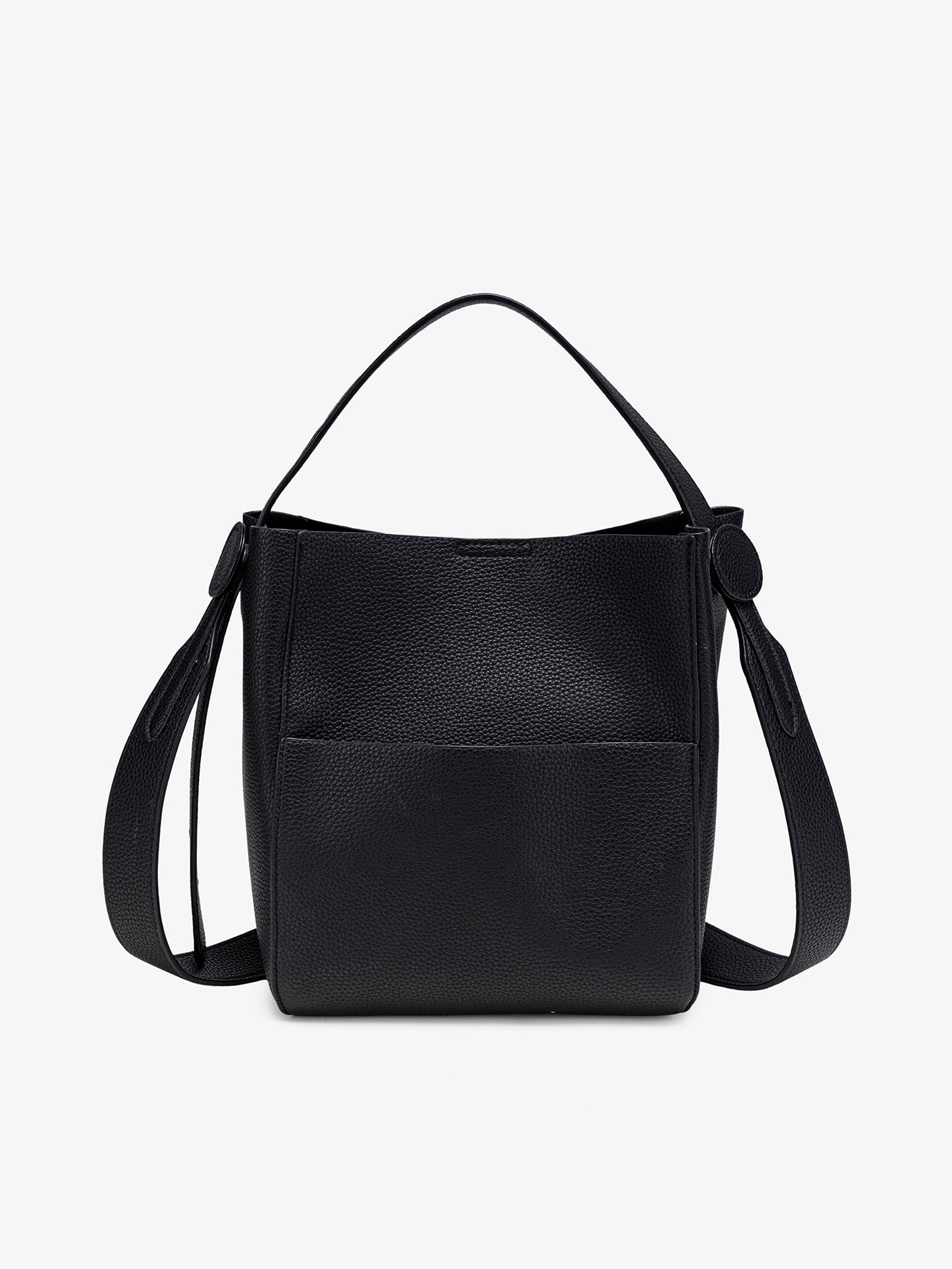 Supple Pebbled Vegan Eco-Leather Bucket Clutch Bag