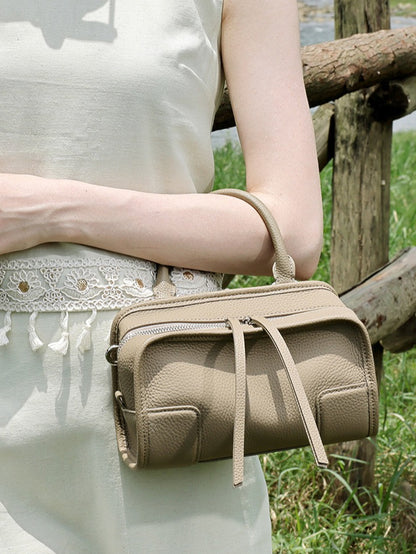 Chic Genuine Leather Boston Clutch Bag