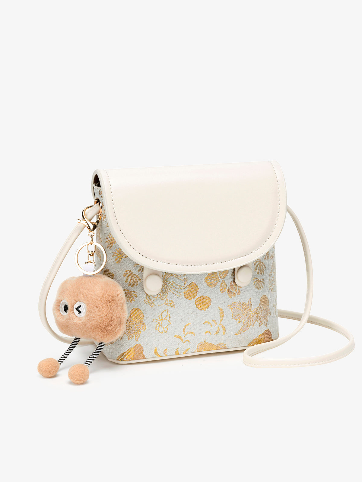 Exquisite Embroidered Vegan Eco-Leather Compact Flap Clutch Bag