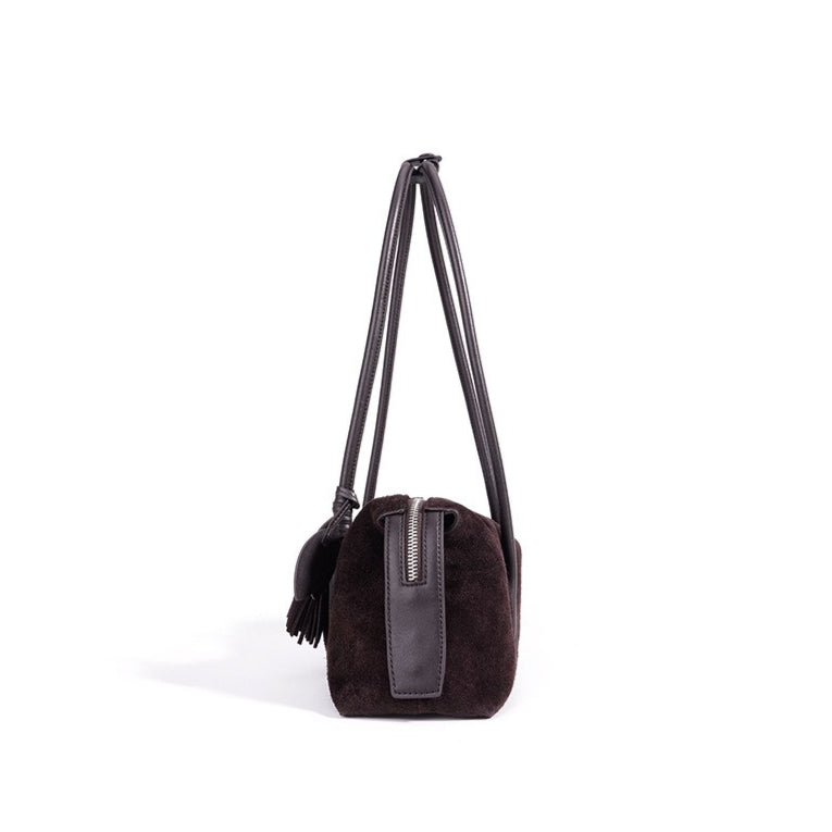 Chic Matte Genuine Leather Baguette Clutch Bag