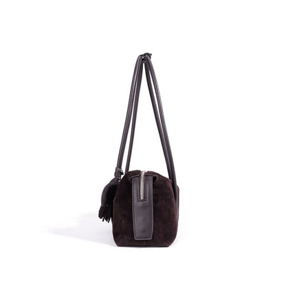 Chic Matte Genuine Leather Baguette Clutch Bag