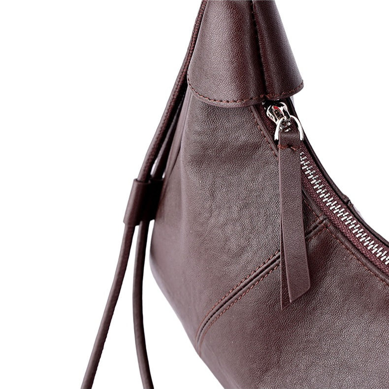 Women's Sable Crescent Genuine Leather Hobo Bag