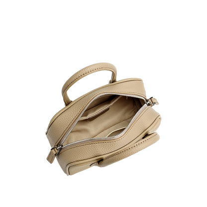 Mini borsa Boston pochette imbottita in vera pelle martellata