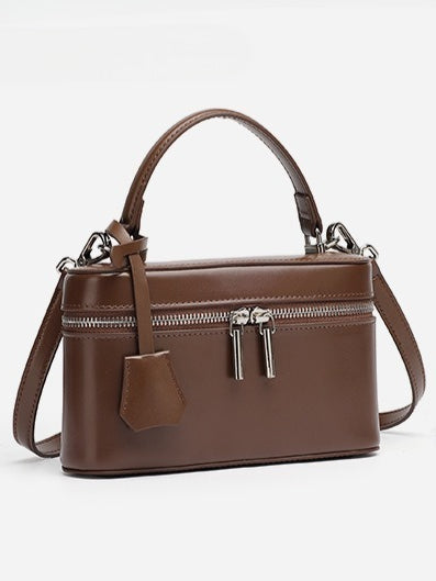 Minimalist Genuine Leather Square Box Clutch Bag
