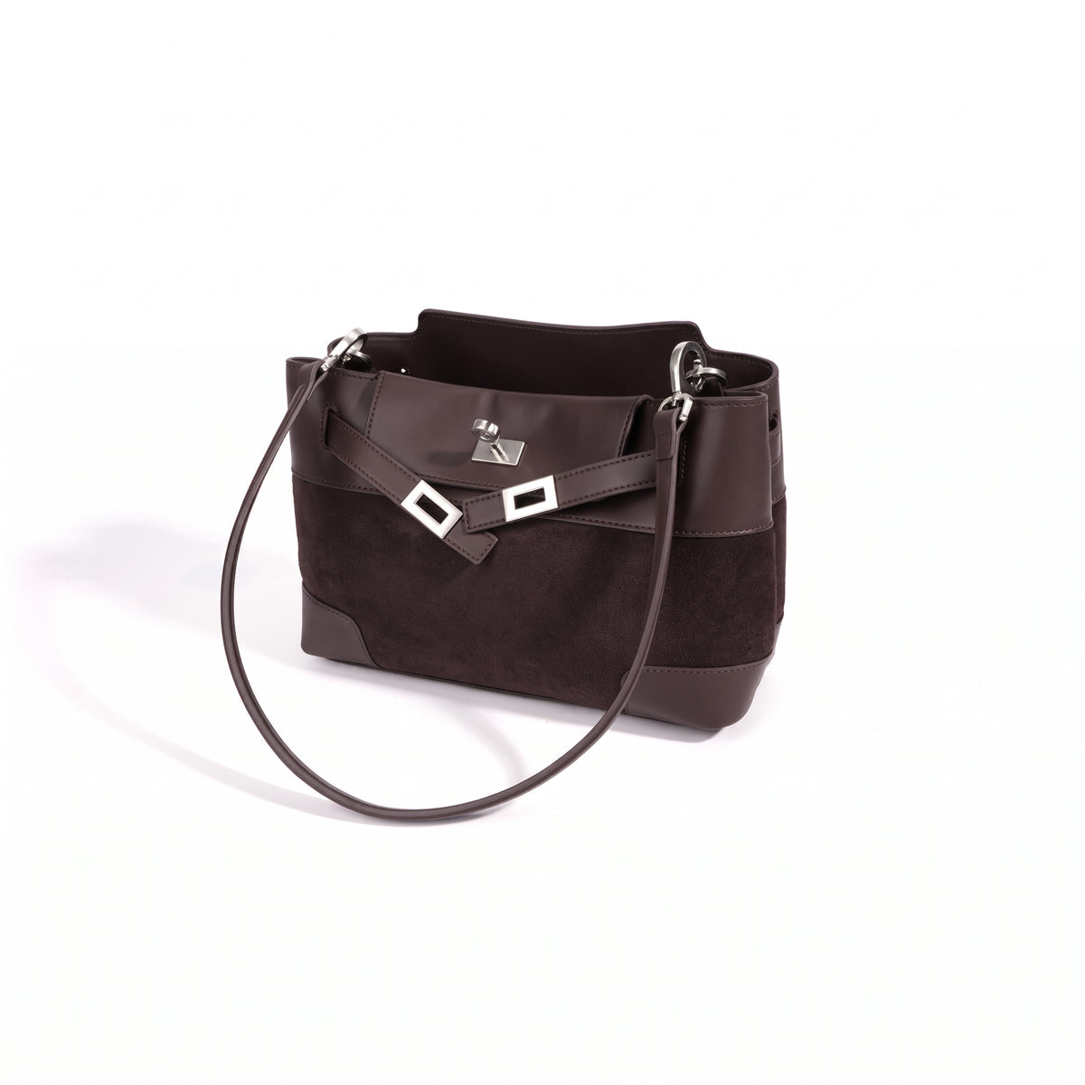 Geantă clutch lejeră din piele întoarsă naturală